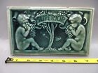 Antique J   Jg Low Art Tile  superior  Cherubs Eating Grapes 1880s Chelsea Mass