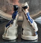 Rare Pair Of  Antique Staffordshire Victoria   Albert With Baby Pastille Burners