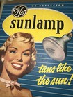 Vintage General Electric Sun Lamp Box   Bulb