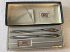Vintage Cross Classic Century Lustrous Chrome Pen And Mechanical Pencil Box Set