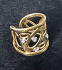 Authentic Roberto Coin 18k Yellow Gold Diamond Chic   Shine Openwork Cuff Ring