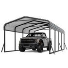 12 X 24 Ft Heavy Duty Metal Carport With Galvanized Steel Roof   Enhanced Base