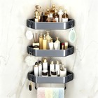 3-tier Corner Shower Caddy  Rustproof Shower Shelf  Adhesive drill   Adhesive   