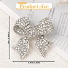 Rhinestone Bow Brooch Pin For Women Elegant Vintage Sparkly Silver Crystal Brooc