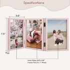 5x7 Triple Hinged Frames  3 Folding Picture Frame  Triptych 5x7  triple  Pink