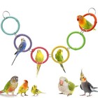 6-ring Bird Swing Toy For Cage  Colorful Cotton Rope Perch For Parrots Soft 