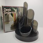 Vintage Desk Organizers Acrylic Plastic Smokey Grey Used  one In Box 