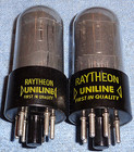 2 Raytheon 6k6gt Vacuum Tubes Vintage 8 5-watt Audio Pentodes For Am Radios
