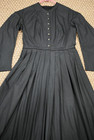 Civil War Victorian Cotton Day Dress Handmade Black Wgraydiamond Print - L xl
