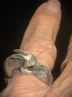  Vintage   James Yesberger   Rabbit Ring  Ears Down  Sterling Silver 7 Rare Find
