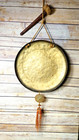 Old Antique Brass Gong 10 9   Beautiful Resonant B Note  W striker  Jade Pendant