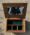 Vitg Jewelry Trinket Box Hand Carved Solid Walnut Wood Brown W leaves   Walnut