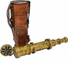 Antique Brass Leather Telescope Pirate Vintage Nautical Spyglass Scope Marine