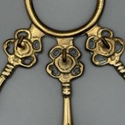 Brass 3 Skeleton Keys Wall Mounted Key Holder W 6 Hooks Vintage Rustic India
