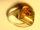 Buddhist Bless Gold Jambhala Amber Silver Ring Good Luck Kubera 925 Rings Size 7