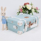 12inch Vintage Carry On Suitcase Pu Leather Train Case With Combination Lock    