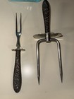Sterling Silver Handle Carving Set Fork   Knife     Southern Rose    3 Pc Set