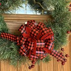 Red   Black Buffalo Plaid Pull Bows - 8  Wide  Set Of 6  Christmas  Gift Bows
