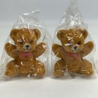 Lot Of 8 Vintage Flocked Teddy Bears Nos Made In Hong Kong 2   -2 5    Fuzzy New