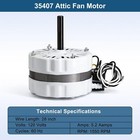 For 35407 Power Vent Attic Fan Motor Replacement For F0812b3146 F0816b4732 New
