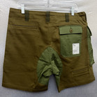 Wasted Collective Cargo Shorts Mens Sz L Green Khaki Pockets Organic Cotton