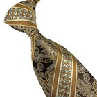 New Luxury Paisley Gold Beige Jacquard Woven Silk Fashion Men s Tie Necktie