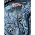 Diamond Plate Buffalo Leather Motorcycle Jacket W  Harley Davidson Patches Xl
