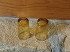 Vintage Mid-century Modern Amber Shot Glasses     Set Of 2