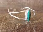 Navajo Indian Sterling Silver Turquoise Bracelet Signed Betone