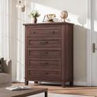 5 Drawer 41 3  Modern Tall Dresser Wooden Chest Versatile Organizer For Bedroom