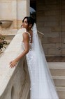 Mermaid Wedding Dress Spaghetti Strap Lace Appliques Zipper Button Bridal Gown