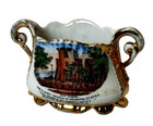 Santa Fe  New Mexico Nm Souvenir San Miguel Church Painted China Gold Trinket