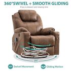 Massage Recliner Chair Swivel Rocker Glider Heated Rocking Recliner W  Usb Ports