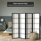 Red Lantern 5 Ft  Tall Double Cross Shoji Screen - Black - 4 Panels Dc60-blk-4p