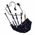 Scottish Highland Bagpipe Silver Mounts Mackenzie Cover With Bag  tutor Book