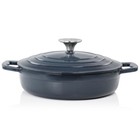 2 Qt Enameled Cast Iron Braiser Pan Non-stick Oven W  Lid Dual Handles Cookware