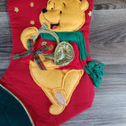 Vtg Y2k Disney 3d Winnie The Pooh Christmas Carol Playing A Horn 20    Stocking