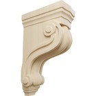 Traditional Scroll Wood Corbels  3 375 w X 6 5 d X 10 5 h  Rubberwood Accent
