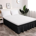 Easy To Install Wrap Around Bed Skirt Three Fabric Sides Elastic Dust Ruffled   