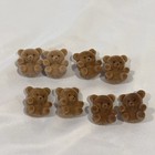 Lot Of 8 Miniature Flocked Teddy Bear Figurines Dollhouse Crafts Mini Bears