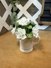 Vintage Aynsley England Fine Bone China White Rose Floral Bouquet Mug Figurine