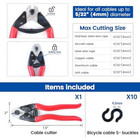 Muzata Cable Cutters Wire Cutters Heavy Duty Stainless Steel Wire Rope Seal New