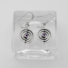 Sterling Silver Reiki Cho Ku Rei Spiral Dangle Earrings With Amethyst Gemstone
