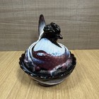 Slag Glass Hen On Nest Mosser Purple Amethyst White Color Larger Size Chicken