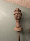 Antique Garden Salvage-4 Cast Iron Hose Guide Stakes W fencepost Finial   