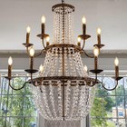 40   d Rustic French Empire Crystal Chandelier For High Ceilings - Antique Bronze
