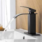 Black Waterfall Bathroom Sink Faucet Single Handle 3 Hole Basin Vanity Mixer Tap