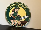 12 Inch John Deere Wood Cutting Service Chainsaw Farm Equipment Metal Sign Pinup