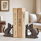 Decorative Bookend  Heavy Duty Cast Iron  Vintage Shelf Decor  Antique Brown    