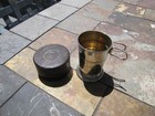 Vintage Collapsible Travel Cup With Leather Case     Antique Pocket Cup